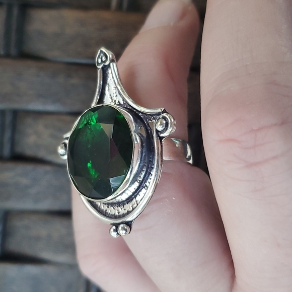 New Stunning Chrome Diopside 925 Silver Statement Ring. - Picture 5 of 13